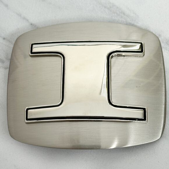 I Letter Initial Monogram Silver Tone Belt Buckle Western Style ✨ - Picture 8 of 14